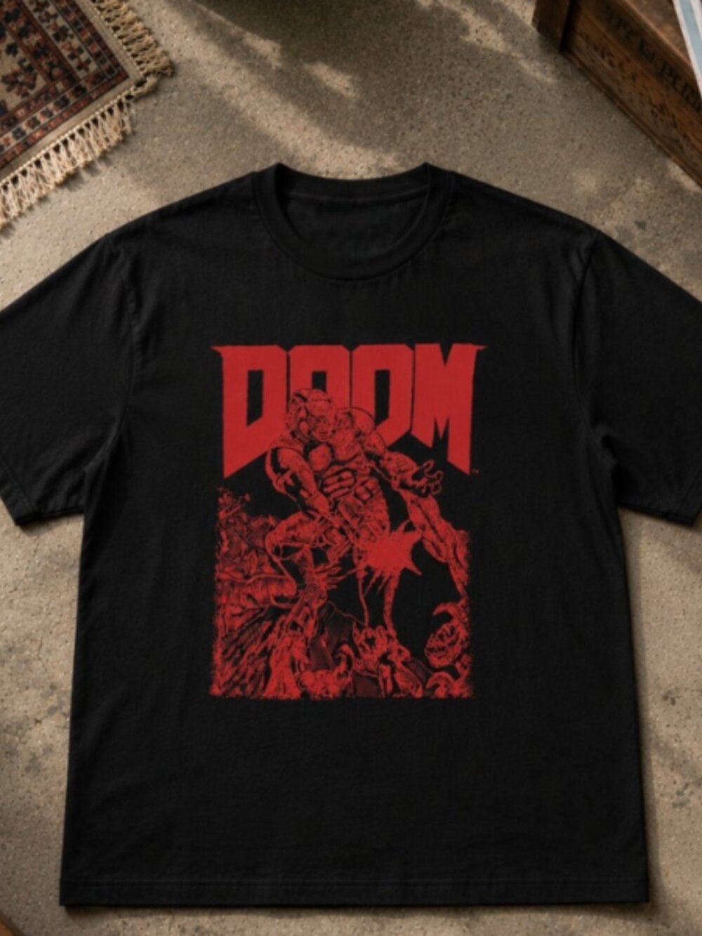 DOOM Cover Art Graphic Shirt - Iconic First Person Shooter Apparel